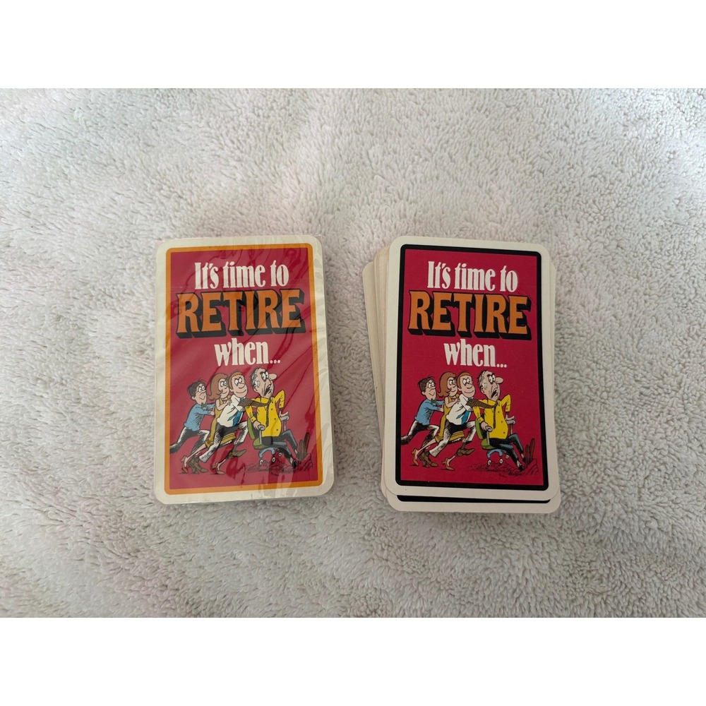 Vintage 1980 Ivory Tower It's Time To Retire When Novelty Playing Cards Gag Gift